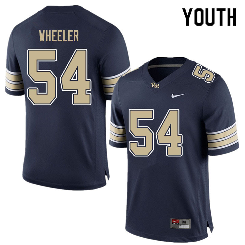 Youth #54 Rashad Wheeler Pitt Panthers College Football Jerseys Sale-Blue